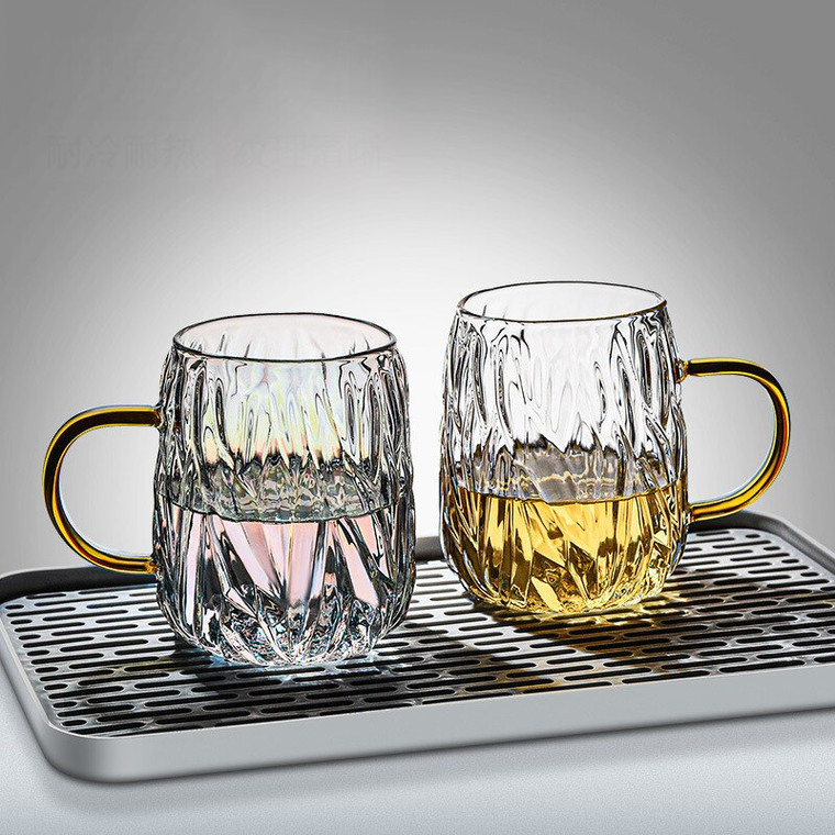 Transparent Coffee Mug  Ice Beer Cup Japanese Colorful Amber Wine Glass Water Bottle Heat-Resistant Juice TeaCup Drinking Japanese Glasses Drinkware Glassware in trendy Clear Colorful Amber brown