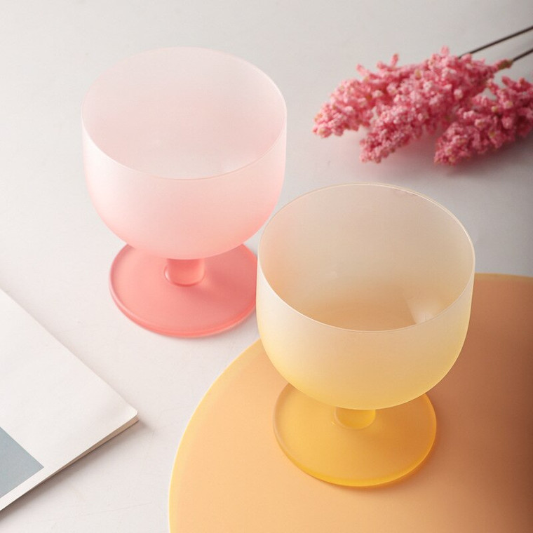 Candy Crystal Cup Creative Series Cocktail Glass High-Value Home Glasses Water Cute Colored Fruit Wine Dessert Serveware Cups Gift 200ml Drinkware Glassware in trendy Pink, Light Yellow