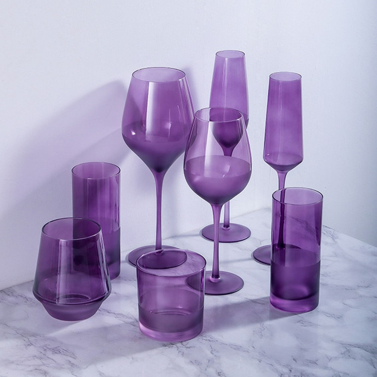 Lead-Free Crystal Glass  Champagne Wine Glasses Set Home Big Belly Goblet Bordeaux Light Luxury Charm Purple Burgundy Whiskey Cup Trendy Barware Glassware cups