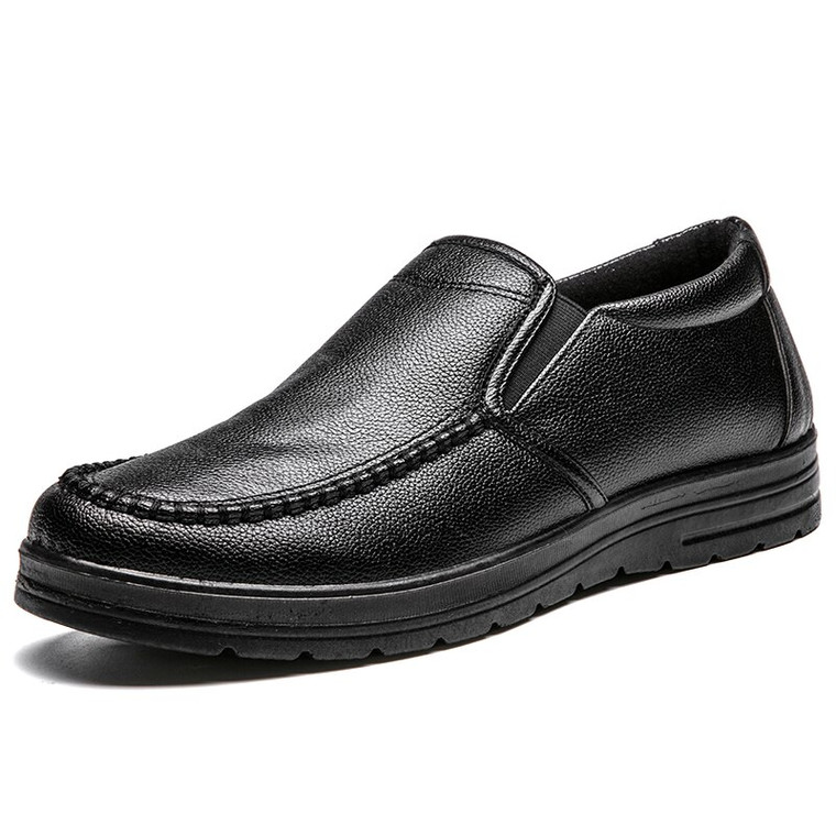 Light Leather Loafers  Mens Casual Outdoor Walking Shoe Comfortable Sneakers Soft Loafer Shoes Petite Plus Size Footwear for Man in Trendy Black