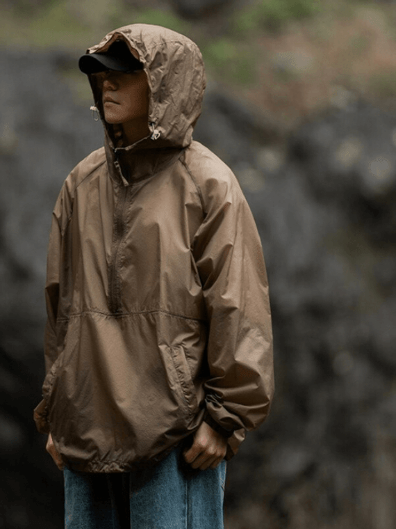 Rambler Hooded Jacket  Unisex Anywear Mens Women’s Loose Sun Protection Korean Outdoors Casual Breathable Zipper Mountaineering Ramblers Jackets for Man Woman in trendy Chocolate brown