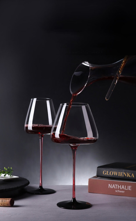 Black Bow Tie Wine Glass Pot Belly Home Color Glasses for Champagne Nordic Light Luxury Lead-Free Crystal Goblet Norway Scandinavia Scandinavian Norwegian trendy Glassware
