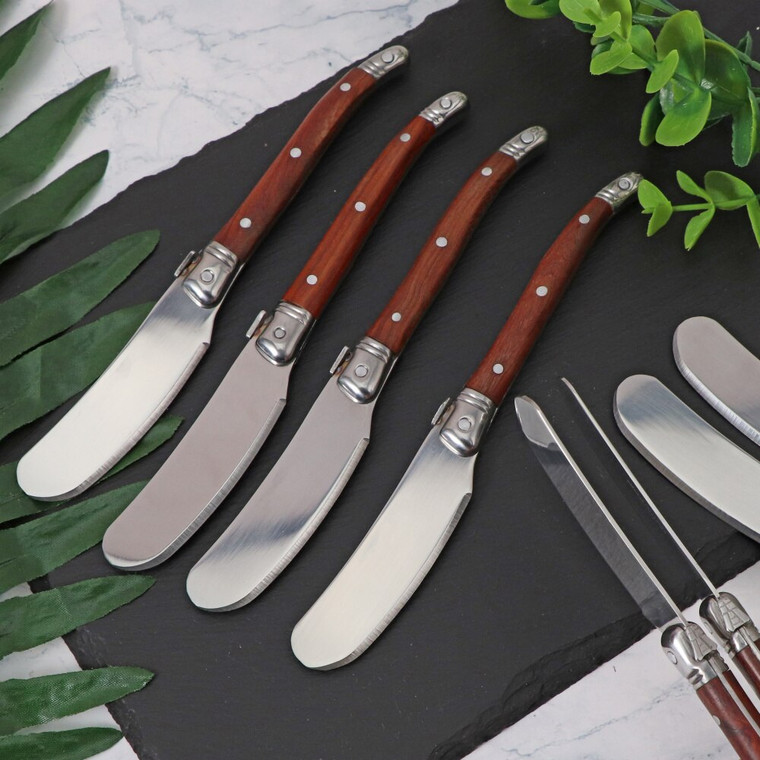 Stainless Steel Cheese Butter Knife  Rosewood Handle Spreader Knife Jam Spatula Sandwich Cheeses Cakes Slicer Cutlery Flatware sets