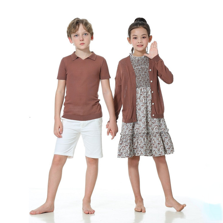 Family Match Outfits  Boys Polo T-shirt Shirt Shorts Blossom Summer Girls Floral Dress Kids Smocked Dresses Baby Children's Clothes Matching Knit Tops Child’s clothing