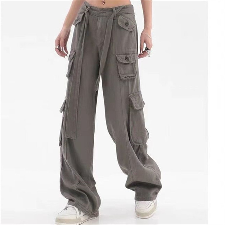 Cargo Pants  Boys Girls Loose Casual Mid rise Waist Fashion Children Trousers Pockets Design Trendy Cool Child’s Streetwear Teen Kids Pants 13 14 Years in Gray grey