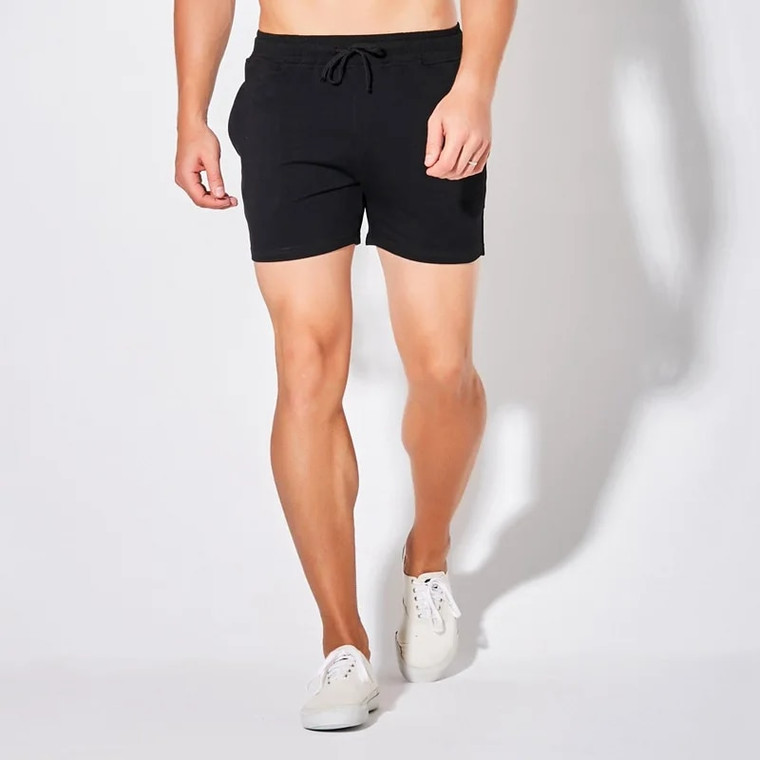 Easy Shorts With Drawcord black   Men’s Short Summer Mid rise waist Jogger Holiday vacation beach getaway Male Plus Size Casual Cotton Sportswear Boys Badminton Fitness Running Shorts 4xl for trendy Man