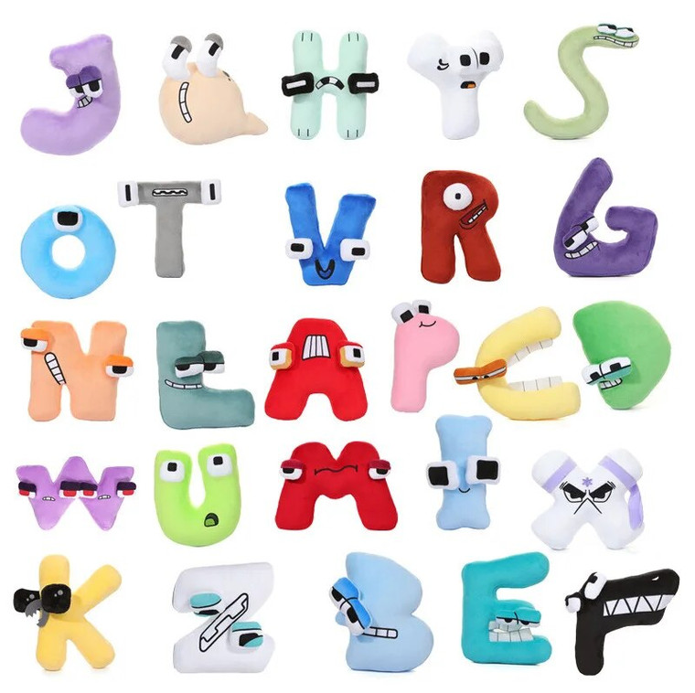 Alphabet Lore Plush Toy   26 Letters Throw Pillows Cartoon Character Doll Children's Enlightenment Education Toys Kids Child’s Trendy Bedroom Decor Letter  Christmas Gifts