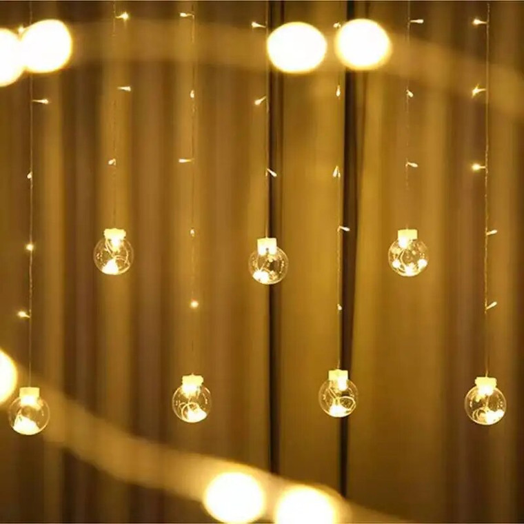 Wishing Ball LED Lights   Plug-in Christmas New Years Holiday Home Room Living Room Decoration Curtain Warm Light Birthday Party Lamp Hanging Event Lighting lamps