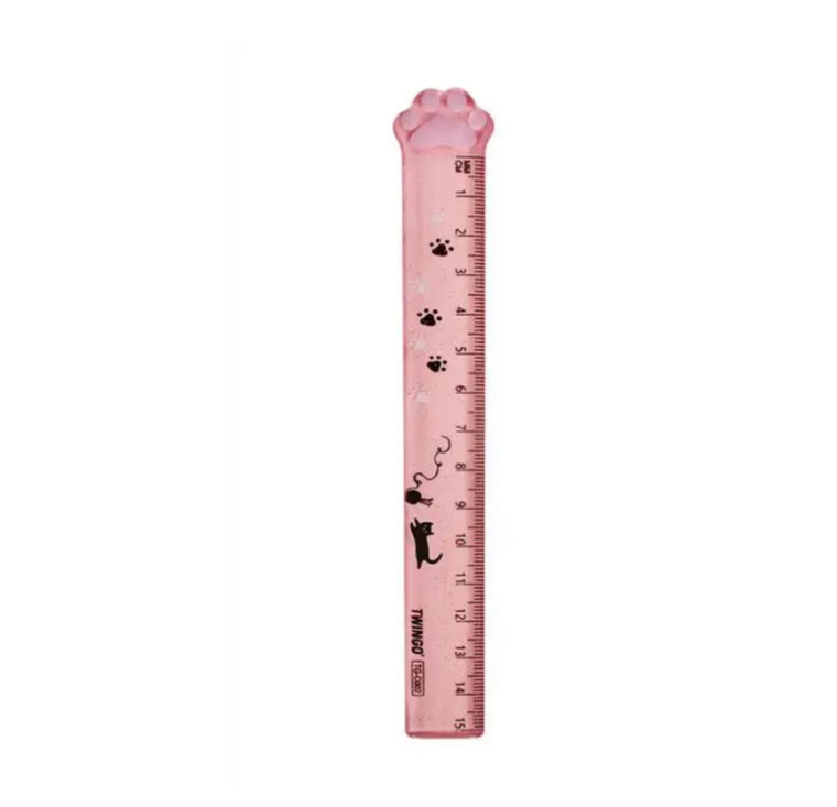 Cute Cat Paw Ruler  Kawaii Plastic Straight School Office Supplies Planner Accessories Student Prize Stationery Gifts Rulers in pink