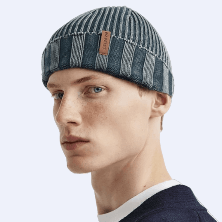 Rib Beanie   Genderful Anywear Unisex Men’s Women’s 100% Cotton vintage washed Ribbed Knit hat Mens Womens, Winter Leisure Sports One Size fits All Activewear Fitness Headwear for trending Man Woman in trendy dusk blue