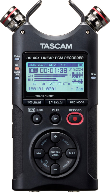 TASCAM DR40X Digital Audio Recorder        Upgraded DR-40X portable versatile four track pen interview USB audio interface recorders