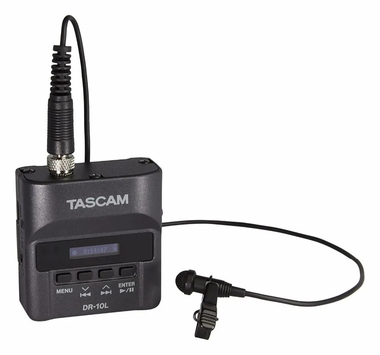 TASCAM DR-10L Digital Recorder with lavalier microphone Original Micro Pocket voice music Recorders and microphones designed for filmmaker and videographer