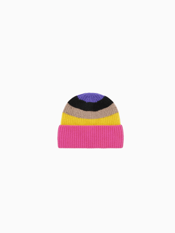 Stripe Knit Rib Beanie  Genderful Anywear Unisex Men’s Women’s winter Wool blend mens womens fashion color matching striped ribbed knitted pullover hats rainbow Beanies for trending man and woman