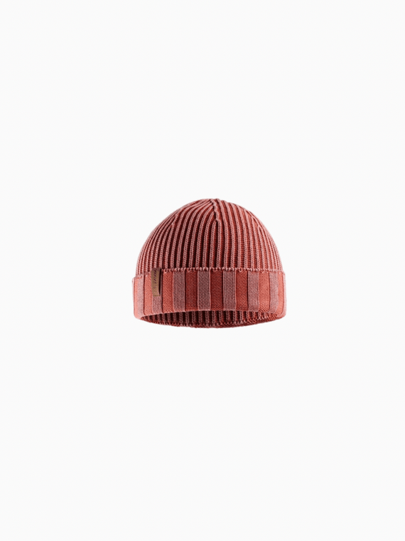 Rib Beanie red   Anywear Unisex Men’s Women’s 100% Cotton vintage washed Ribbed Knit hat Mens Womens, Winter Leisure Sports One Size fits All Activewear Fitness Headwear for Man Woman in trendy orange-red