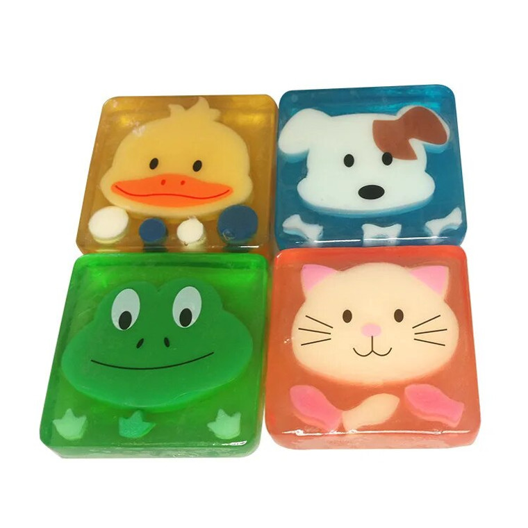 Handmade Cartoon Animal Soap  Children's Handcrafted for Bath Hand Washing Essential Oil Baby Kids Animals Shape Cleansing Soaps Bathroom toiletries Chick Duck Dog Frog Cat