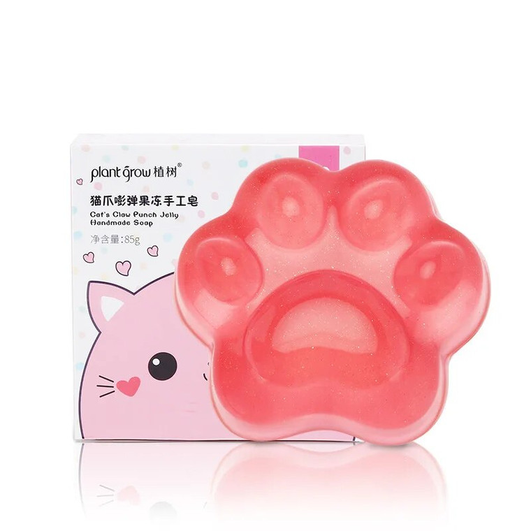 Cat Paw Soap 85g    Pink Peach Cartoon Cats Paws Jelly Bar Nicotinamide Amino Acid Acne Hand Soaps Bars Bath toiletries