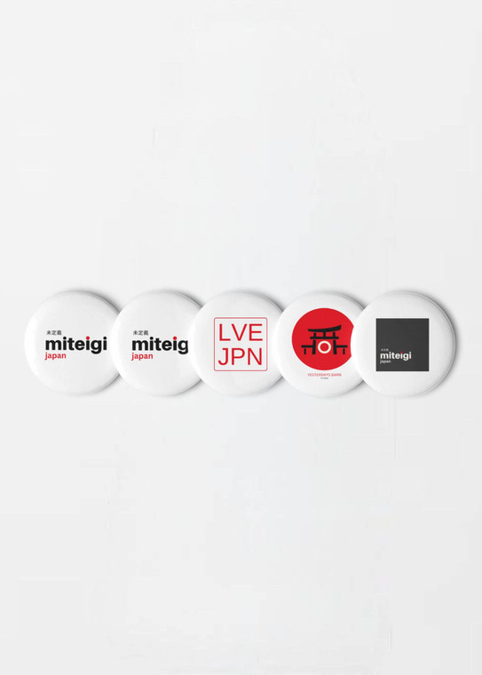 miteigi Logo Pin Button Set 5-Piece MiteigiYūki, Yesterdays Barn, brand tinplate decorative pins Fashion accessories campaign badges