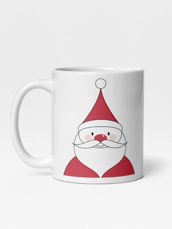 Glossy Rosy Cheek Santa Mug           Cartoon Santa Claus drinks cup coffee, tea, juice, milk drinking cups miteigi branded product item tumblers ceramics in white with multicolor pattern Ceramic Anime Gifts Father Christmas holiday season Japanese festive mugs