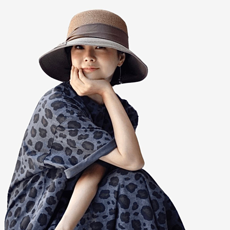 Womens elegant temperament bean paste color bowknot practical versatile big eaves shading women straw hat Woman Sun Hats Trend