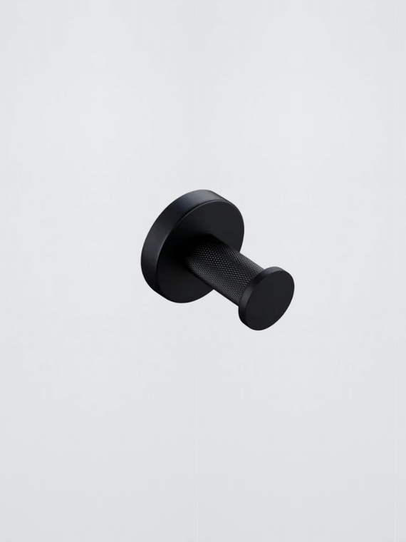 Modern flat-end matte black wall-mounted holder hook Office home Bathroom Shower bath bedroom hallway entryway entrance closet coat robe hat hooks