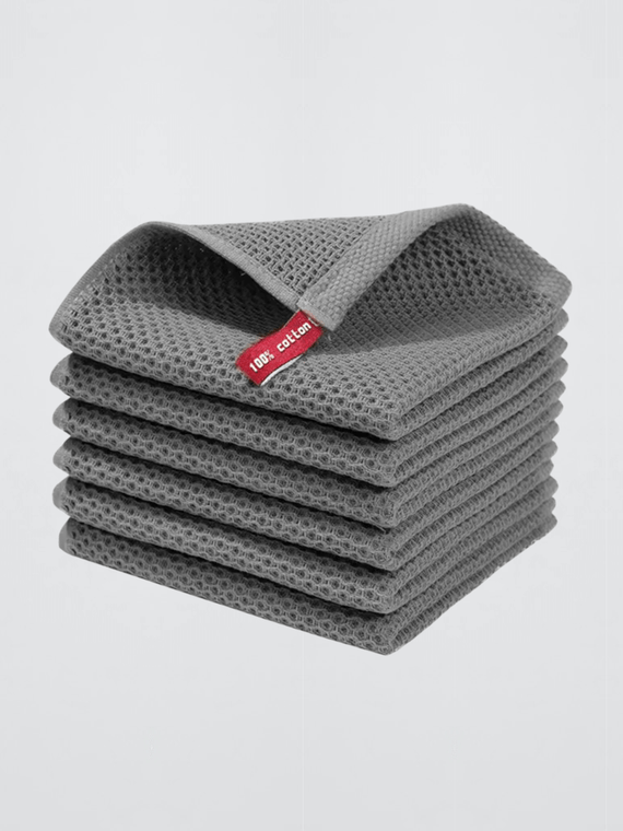 5pieces/lot Handkerchief Towels 5-Piece High Quality Cotton Small Towel Solid Color Soft Thick 34*34cm for Adults Kids Hand Towels in Gray grey set