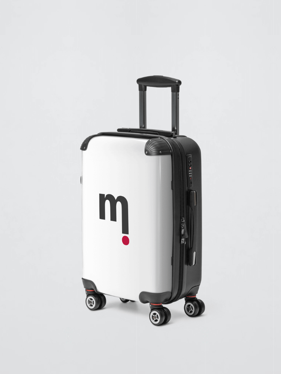 mi Playlist Hard-Shell Suitcase Universal Wheel Luggage Portable Storage Boarding Box Wear-resistant Roller Luggage Suitcases strollers bags in White, miteigi logo branded