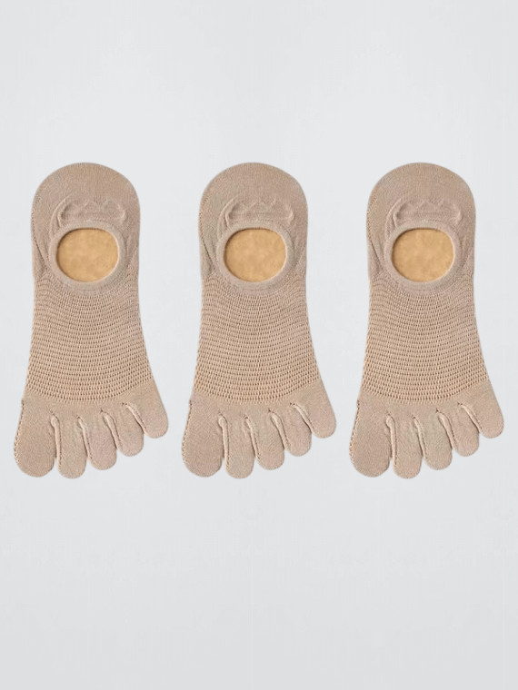 3 Pairs Men's man mens Women’s woman womens Genflex gender neutral genderful unisex anywear Fashion Casual Finger Soft Breathable High Quality Mesh Casual Sox Sweat-absorbing non-slip Boat Socks 3-Pairs in coffee beige