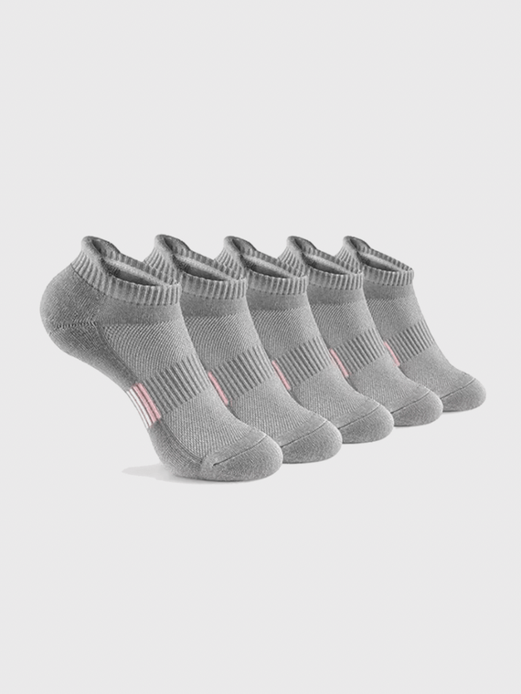 Genflex gender neutral genderful Unisex Men’s man mens Women’s woman womens 5 pairs of plus size mesh breathable running thin Sports fitness activewear flip easy heal lip grab helper aid ankle crew socks In light Gray grey 5-Pairs (5-Pack)