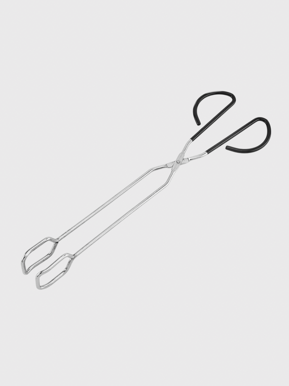 Stainless Steel Food Meat Scissor Kitchen Food Baking Bread Clamp BBQ Barbecue Grilling Tongs in silver color