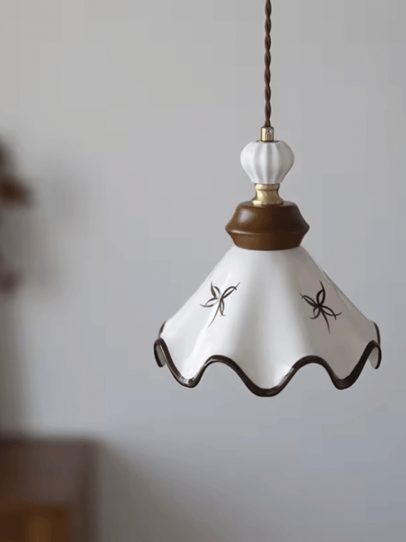 Vintage Hand-painted Ceramic Entranceway Japanese Tea Room Light Chandelier Antique French Cream Wind Dining Room Bedside lighting