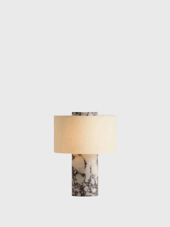 Luxury Bulgari Marble Table Lamp with Touch Switch USB Charging Bedroom Study Hotel Bar Bedside Background Cafe LED Desk Lights 25cm in Gray grey with off-white cream