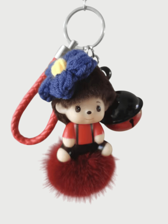 Women’s woman womens kids boy girl unisex genflex gender neutral Anime kawaii Personalized Bag Charm Festival Practical Gift Soft plush doll Material Keychains in red With blue