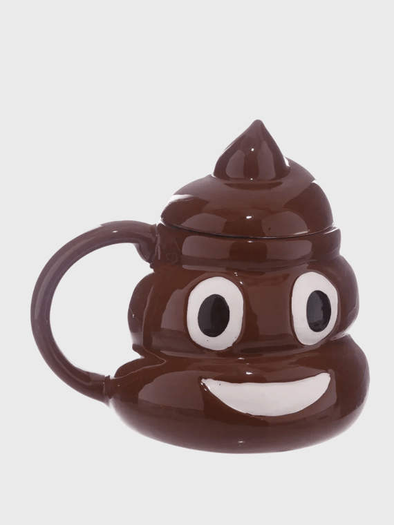 400ML Creative ceramic Poop Coffee Funny face Cartoon Coffee Milk Porcelain Water with Handgrip Lid Tea Cups mugs 400ml whisked-up ceramics in brown