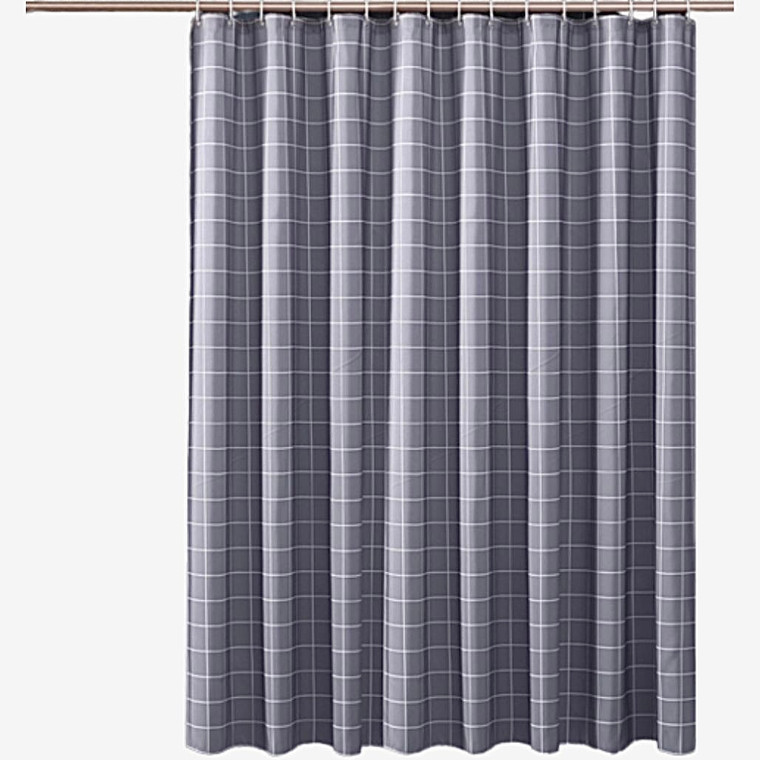 Thickening Plaid Pattern Japanese Shower Curtains Waterproof Thick Solid Bath Curtains for Bathroom Bathtub Large Wide Bathing Cover|Shower Curtains| Trend in Gray / Grey