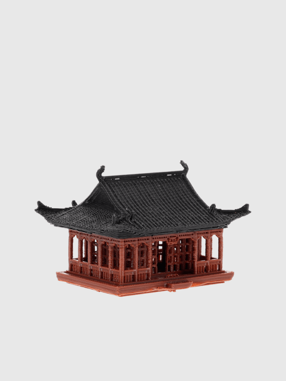 Miniature Japanese Pavilion Decorations Aquarium for Outdoor Garden Mini Zen Accessories Brown Landscape Pagodas in brown with black color