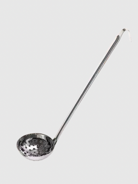 Practical Hook Slotted holed Long Handle Stainless Steel Soup Ladle Rust-proof Thickened Spoons Serving Spoon Serveware Cooking utensil Porridge in silver