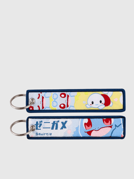Anime Pokémon Squirtle Keychain for Cars Backpack Key Holders Embroidery Keyrings Key Tag Jet Accessories Gifts charms in blue, with yellow multi