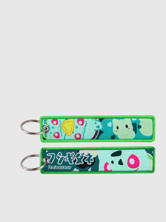 Anime Pokémon Bulbasaur Keychain for Cars Backpack Key Holders Embroidery Keyrings Key Tag Jet Accessories Gifts charms in orange teal, with multi