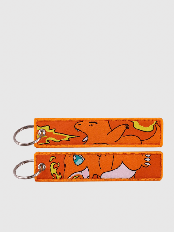 Anime Pokémon Charmander Keychain for Cars Backpack Key Holders Embroidery Keyrings Key Tag Jet Accessories Gifts charms In orange with multi