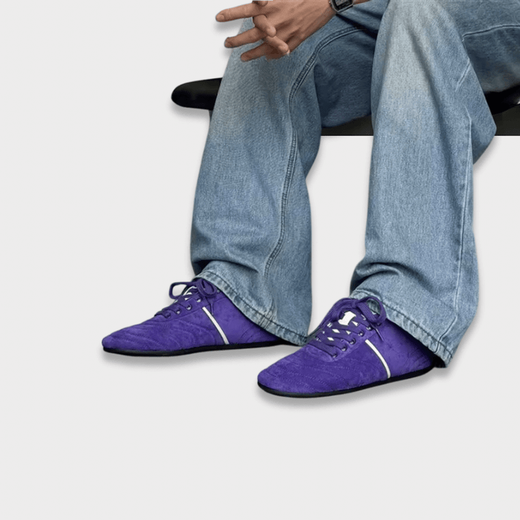 Men’s man mens Casual Flat Bottom Running Commuter Collection Comfortable Breathable Sport Sneakers trainers shoes in purple