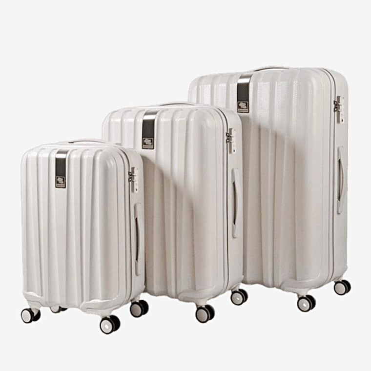 3 Piece Luggage Set Trolley Case Men Women Travel Valise Rolling Spinner Wheel White Suitcase Getaway Vacation Holiday 20 24 29 Inch Suitcases Trend