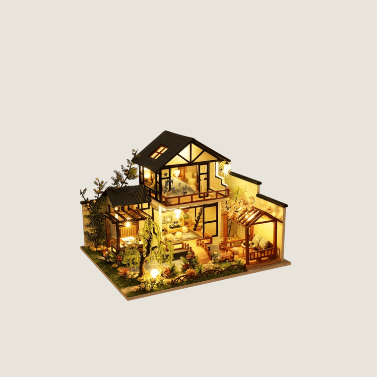 Japanese DIY Wooden Assembly Model Kit, 3d Puzzle, Birthday Christmas Self build Gifts for teenagers and adults, Home Decor Micro Model Doll House, crafts