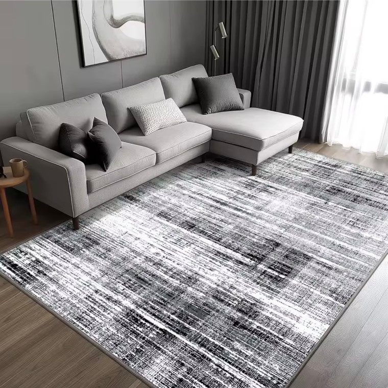Norway Scandinavia Scandinavian Norwegian Nordic Abstract style for Office Living Room Bedroom Washable Floor Lounge Large Modern Home Decoration Area Rugs Carpets Mats in black, with gray grey white multi color