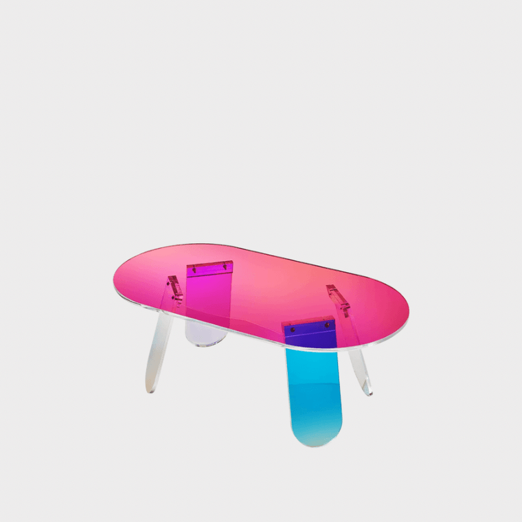 Creativity Tea Modern office home Apartment Living Room Kitchen Acrylic coffee Café Furniture La Side Table Basse semi transparent clear multi color