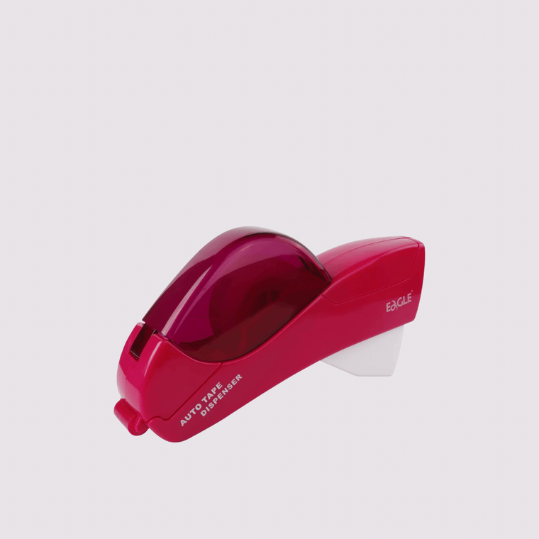 Office Home Eagle Automatic semi-transparent translucent Tape Dispenser, No Battery Required, With 2 Rolls Free Tape，Suitable for Handwork, Family Gift Packaging in wine red color
