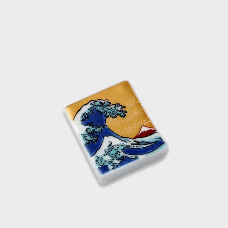 Japanese Retro Ceramic Katsushika Hokusai The Great Wave Chopstick Rest holder stand Dining tableware accessory Tabletop accessories in multi color