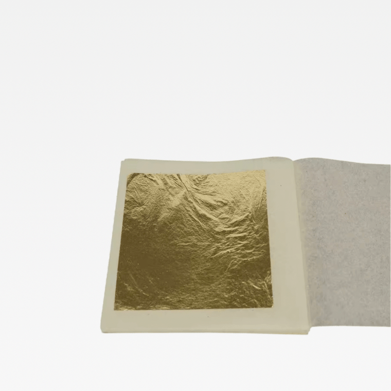Crafts 24k real Gold Leaf Sheets 10 sheet pack 10 sheets 8 X 8cm 99.99% pure Real gold leaf foil sheet For face Beauty, figurines, food