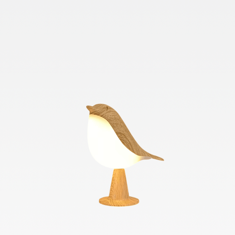 Office Home Restaurant  LED Touch-Control  Bird Lamp - Art Deco, 3-Levels Dimmable, USB-Cordless with Rechargeable Battery, Versatile for All Rooms in natural light brown white