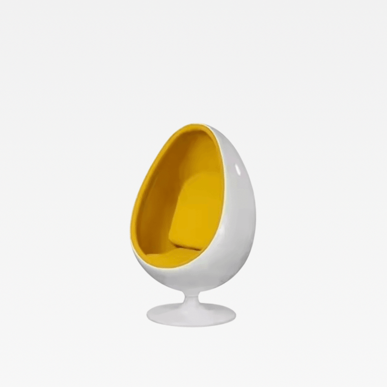 Office Home JC Norway Scandinavia Scandinavian Norwegian Nordic style fashion Study-, Living-, Room Single FRP Shopping Mall Personality Pointed Ball Round Leisure Creative Egg Chair Armchair Chairs furniture in yellow with white