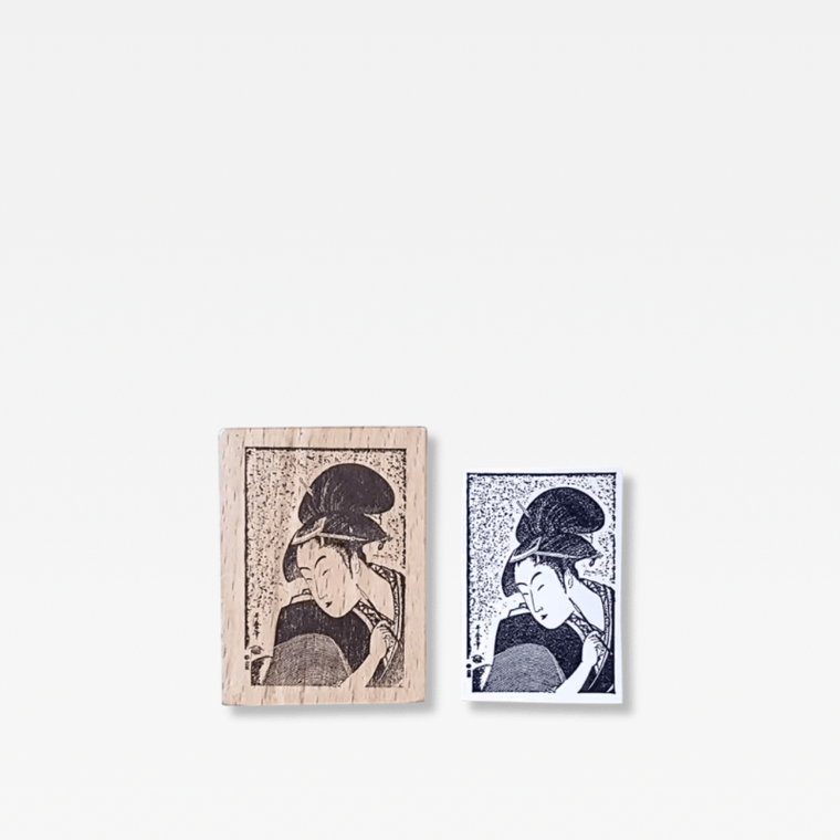 Office Home Tourism souvenir Japanese wooden Stamp Scrapbooking Ukiyo Japan Travelogue Vintage Scrapbook Journaling Diary Decoration Wood Notebooks Stamps seals Japan souvenirs Geisha Girl in natural light wood